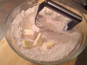 Cut butter into flour mixture