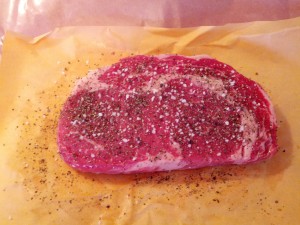 Seasoned Steak with Salt and Pepper