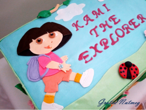 Dora Cake with 2D Dora