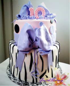 Birthday Cake with Zebra Print Bottom Layer