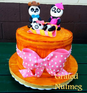 Panda Family Baby Shower Cake