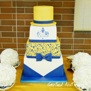 Blue and Gold Cake