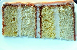 yellow and white cake