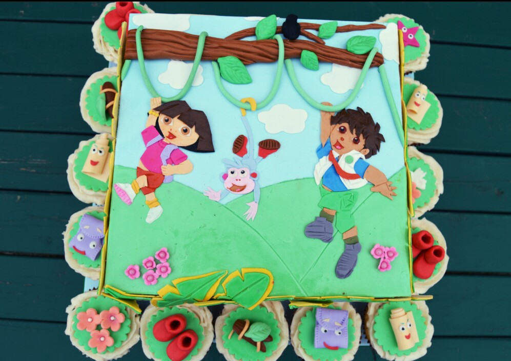 The Making of a Diego and Dora Cake