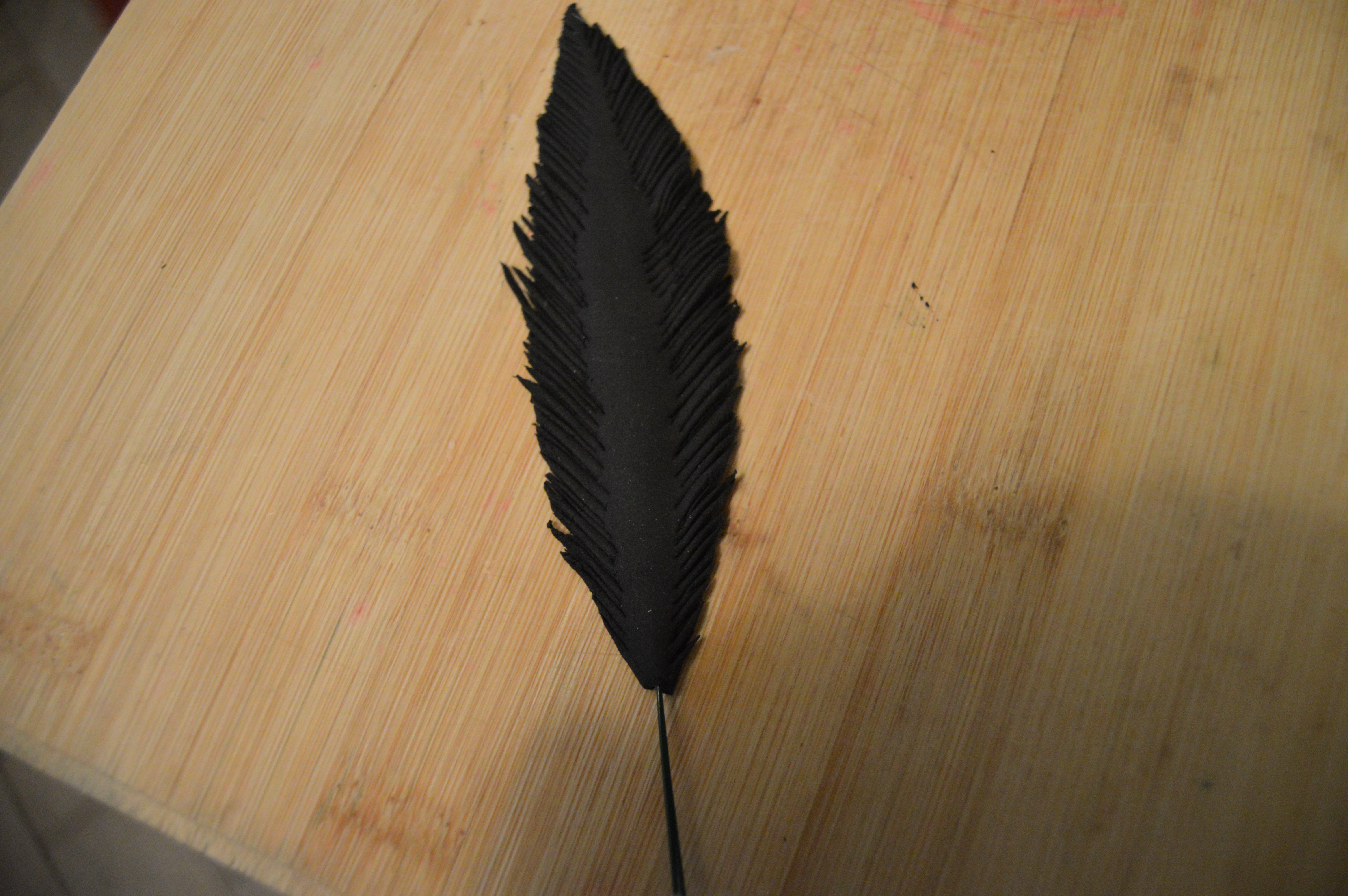Black Fondant Feathers Brushed With Luster Dust 