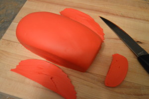 Use a sharp knife to cut out straight sides and back
