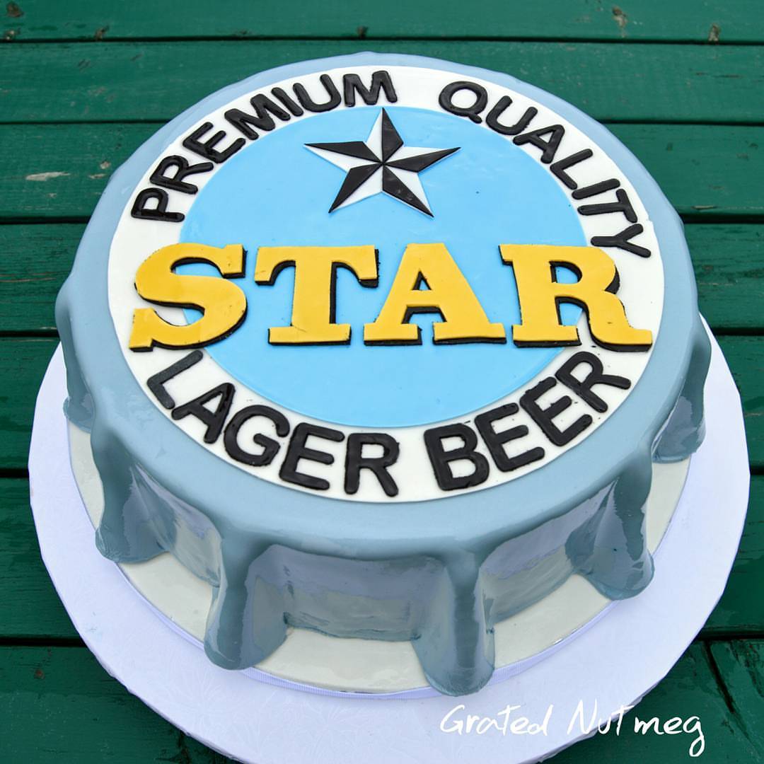 Beer Bottle Cap Cake (Star Lager Beer Cake)